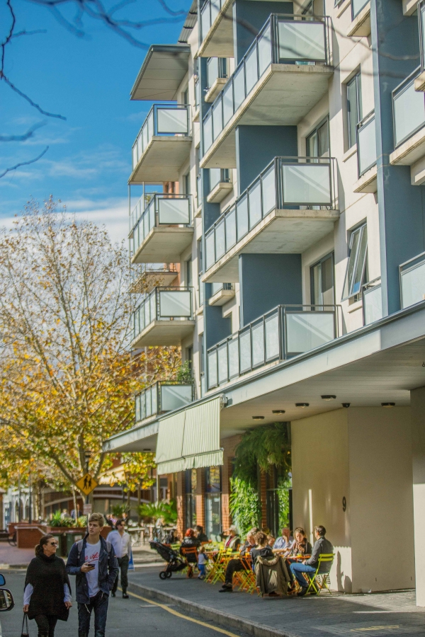 Residential apartments above street level are an example of City Form, the area above awning or canopy level