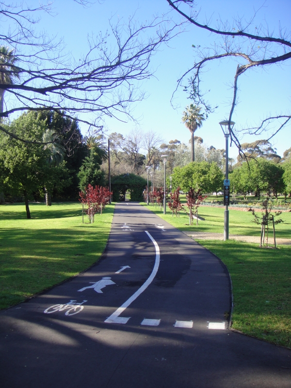 Clearly defined paths of travel provide safe connections for pedestrians and cyclists