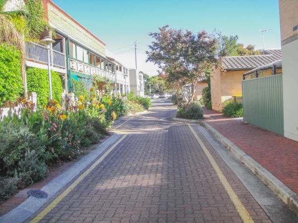 Small Streets such as Margaret Street in North Adelaide are often quieter with low traffic suiting the residential nature of the street 