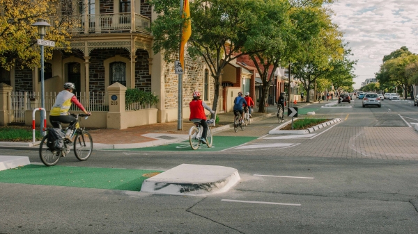 Design measures such as separated cycle lanes help reduce conflicts between bicycles and other street users