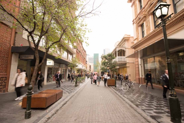 Leigh Street is a popular Laneway that provides a fine-grained pedestrian connection