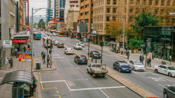 Grenfell Street is a Transit Boulevard catering for high numbers of pedestrians, cyclists, cars and buses