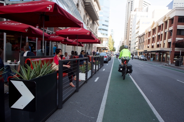 Separated bike lanes provide safer connections for cyclists through the city